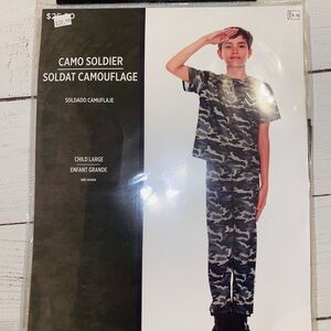 Camo Soldier Halloween Costume- Size Large (8-10)